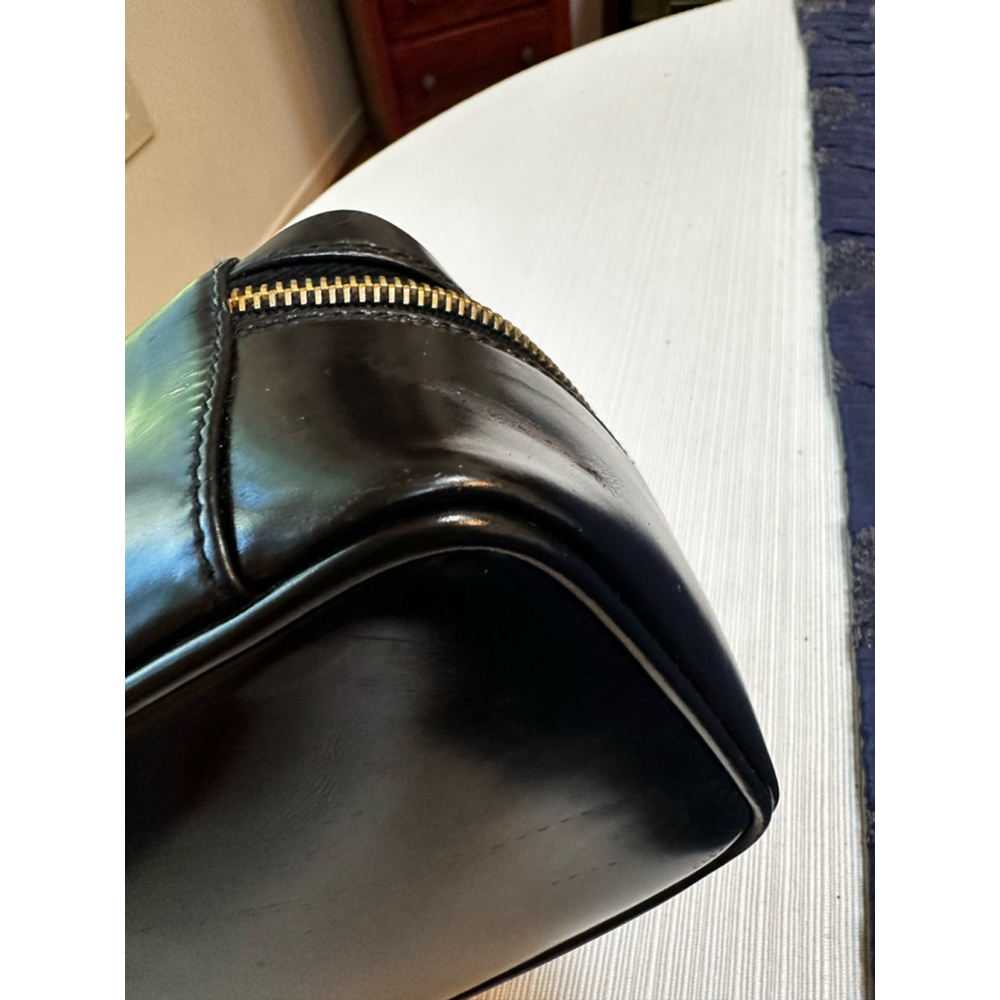 Gucci Black Patent Leather Small Cosmetic Case w/ Bamboo Accents - Picture 5 of 13